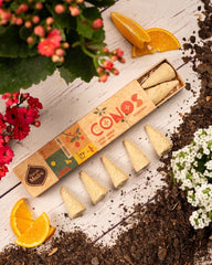 Sahumerio en Conos Ambar Naranja - Sagrada Madre Chile