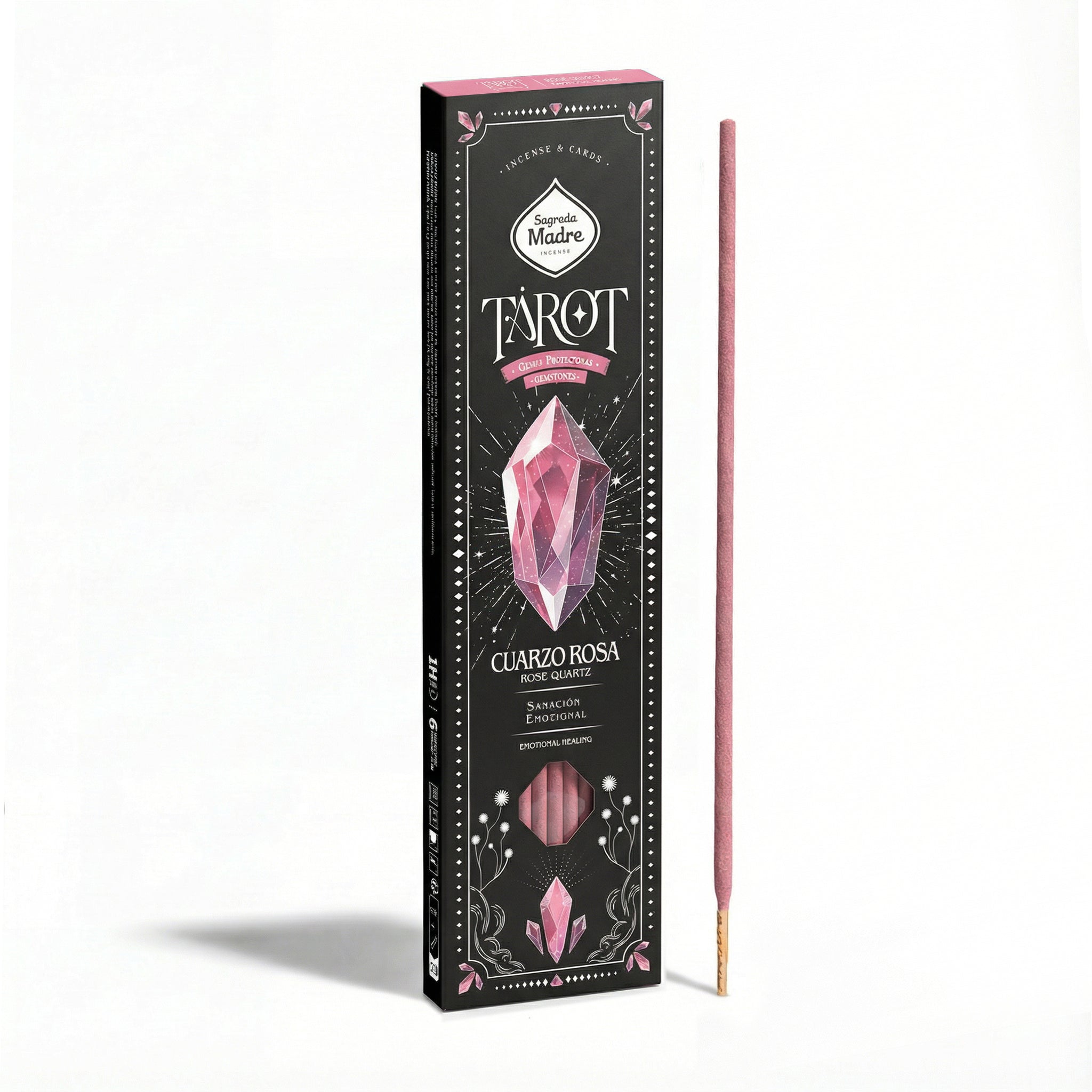 Sahumerio Tarot Gemas Cuarzo Rosa - Rosa Silvestre - Sagrada Madre Chile