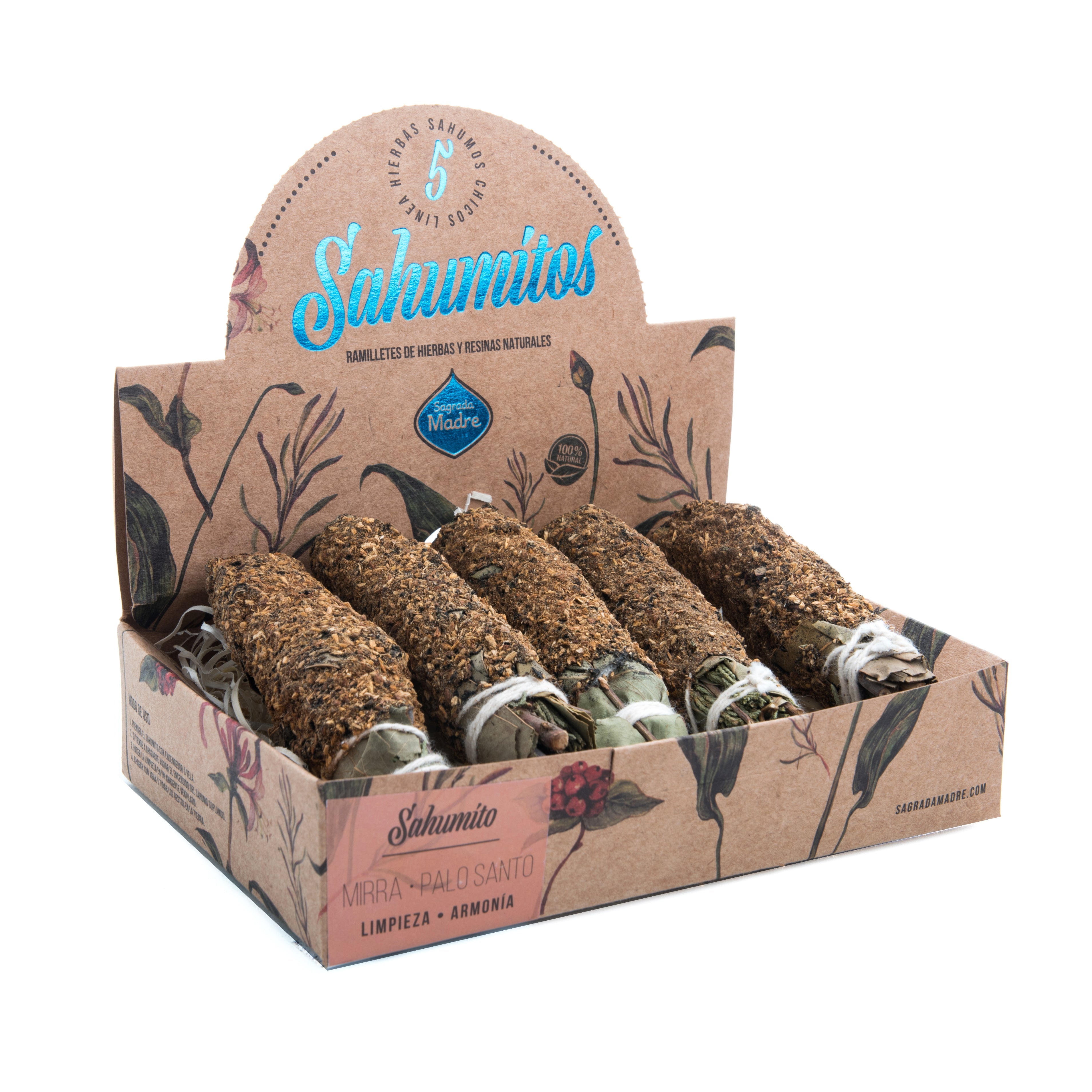 Sahumitos Mirra & Palo Santo x5 - Sagrada Madre Chile