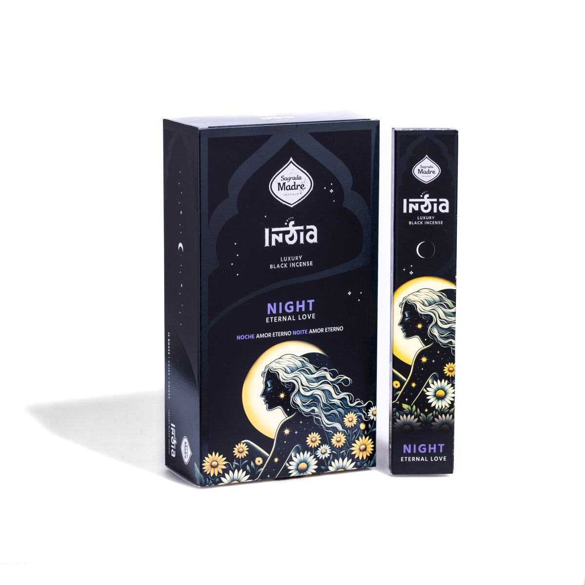 Box Sahumerio Varilla India Black Noche 12 Unidades - Sagrada Madre Chile