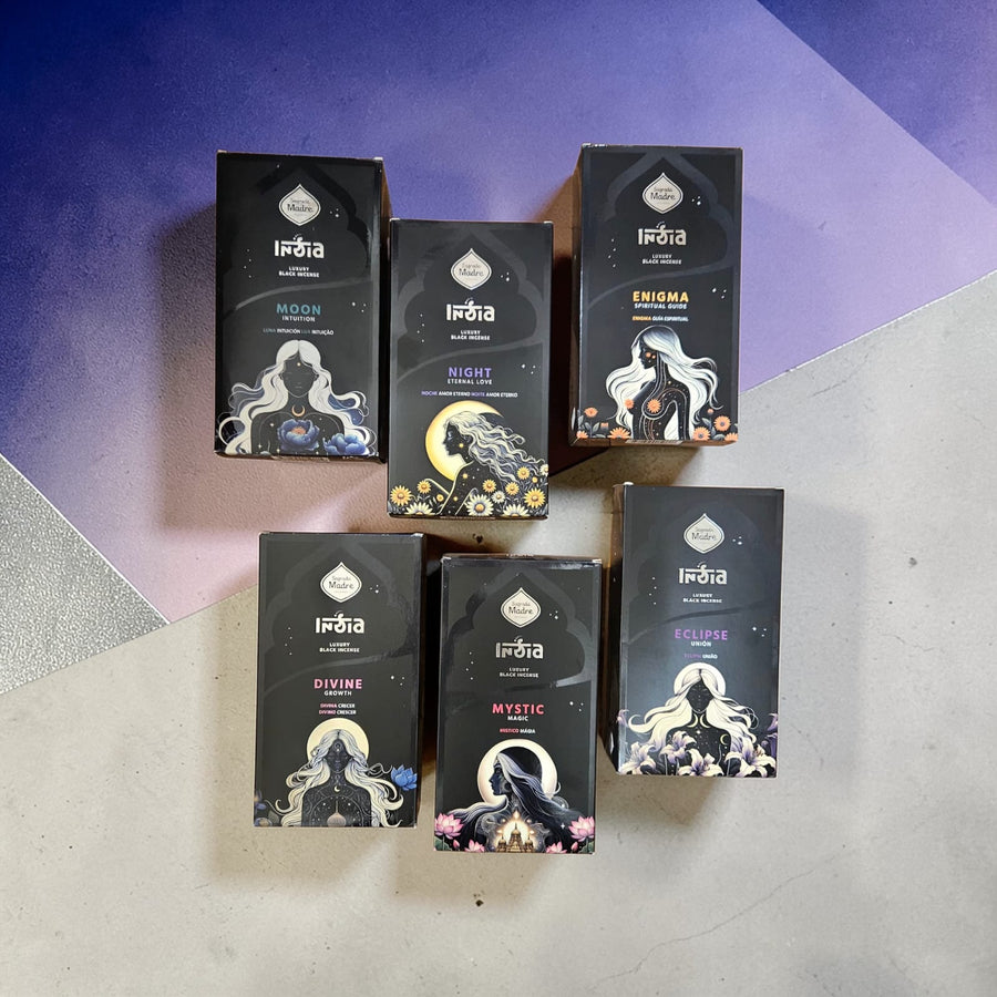 Pack India Black MIX Místico – 6 Aromas BOX Sahumerios Sagrada Madre (576 Varillas) - Sagrada Madre Chile
