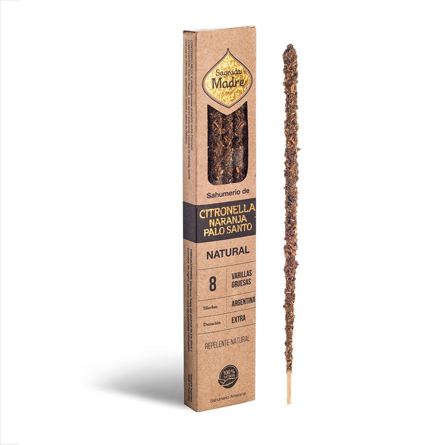 Sahumerio Natural Citronella Naranja Palo Santo - Sagrada Madre Chile
