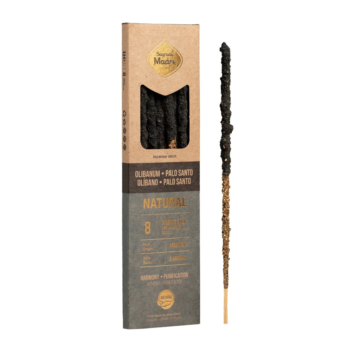 Sahumerio Natural Doble Olíbano Palo Santo - Sagrada Madre Chile