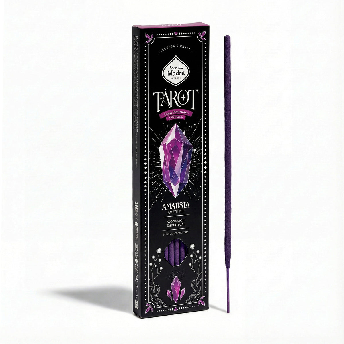 Sahumerio Tarot Gemas Amatista - Violeta Y Lavanda - Sagrada Madre Chile