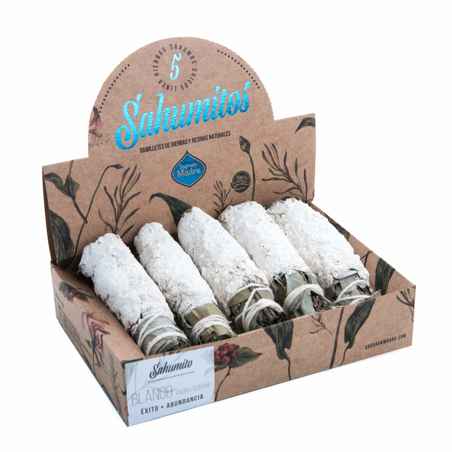 Sahumitos Blanco Yagra Olíbano x5 - Sagrada Madre Chile