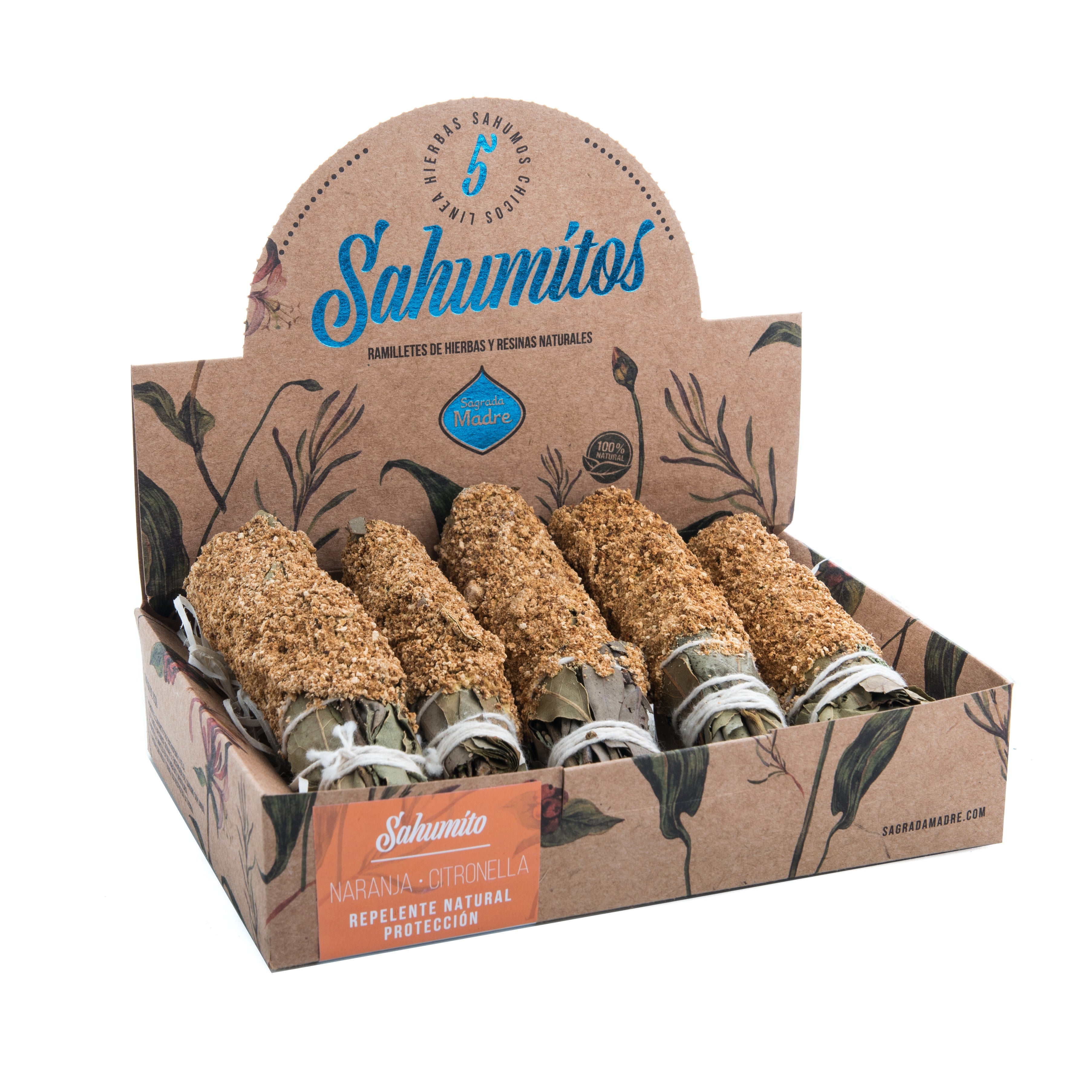 Sahumitos Naranja & Citronella x5 - Sagrada Madre Chile