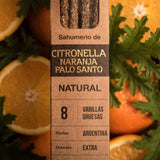 Varillla Sahumerio Citronella Naranja Palo Santo - Sagrada Madre