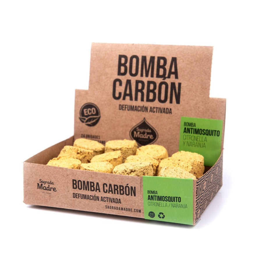 Bomba Carbón Sahumerio Citronella & Naranja Antimosquitos - Sagrada Madre Chile